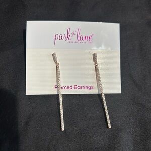 Park Lane Silver Crystal Linear Drop Earrings